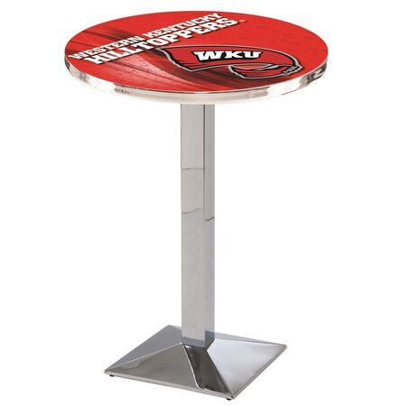 Holland Bar Stool Co 36" Chrome Western Kentucky Pub Table, 36" dia. Top L217C3636WestKy-D2